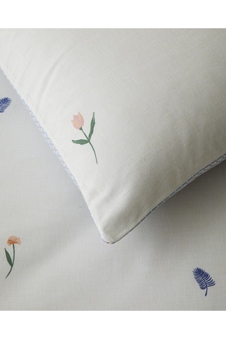 English Home Flowery Kolay Ütülenir Çift Kişilik Nevresim Takımı 200x220 Cm Mavi - Yeşil Mavi - Yeşil