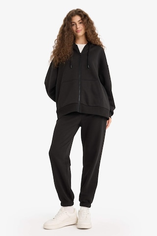 Defacto Oversize Geniş Kalıp Kapüşonlu Fermuarlı Sweatshirt V4233az25wnbk81 Siyah
