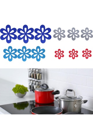 Homyl 12 Parça Placemats Yalıtımlı Pot Tutucular Bardak Çok Renkli