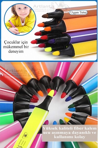 Jumbo Üçgen Keçeli Kalem 10 Renk Plastik Kutu Fixpoint 10 Lu Jumbo Keçeli Kalem Canlı Renkler Plastik Kutu