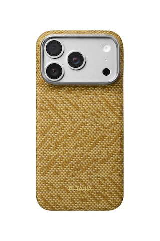 Apple Uyumlu iPhone 18 Pro Max Kılıf M-safe Özellik Aramid Karbon Fiber Pitaka Wind Over Wheat Serisi Kapak Gold