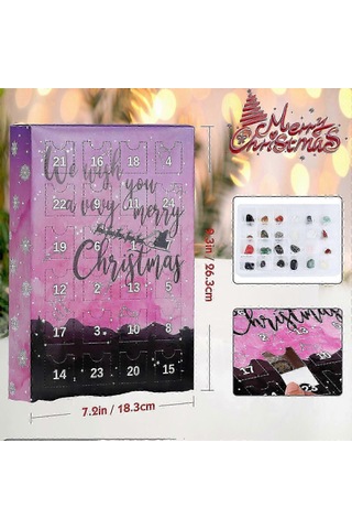 2024 Advent Takvimi Noel Advent Takvimi, 24 Doğal Kristal Akik Fosil 25-26. Günler