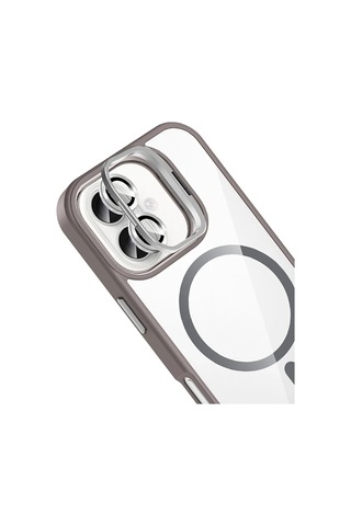 Twin Store Joko İphone 16 Remim Lensli Magsafe Standlı Kapak - Titan Gri Bzstwın