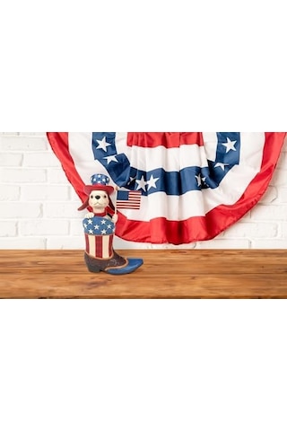 Enesco Jim Shore Heartwood Creek Patriotic Dog Holding Flag İn A Cowby Boot Figurine, 22 Cm, Çok Renkli