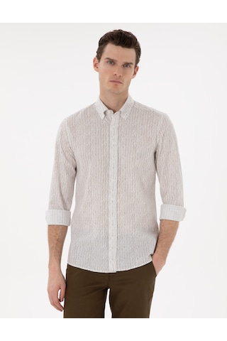 Pierre Cardin Erkek Haki Gömlek Desenli 50304595-vr027 Haki