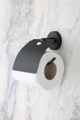 MultiStore Siyah 5'li Banyo Aksesuar Seti Uzun Havluluk/tuvalet Kağıtlığı/bornoz Askısı/sabunluk/diş Fırçalık Siyah