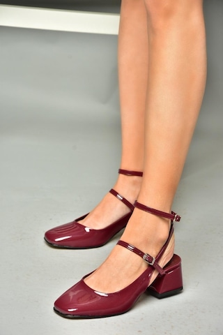 Fox Shoesp654137008 Bordo Rugan Mary Jane Alçak Topuklu Kadın Ayakkabı Maryjane Bordo