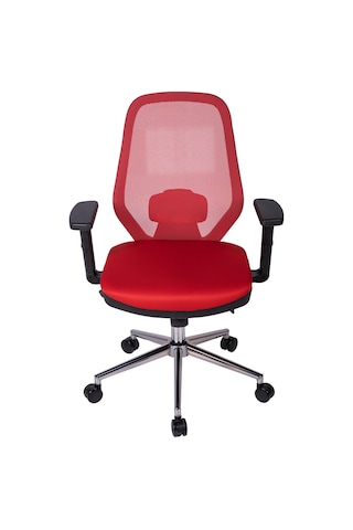 Ofisbazaar Dali Fileli Çalışma Koltuğu Ergonomik Şef Ve Toplantı Koltuğu Kırmızı Kırmızı