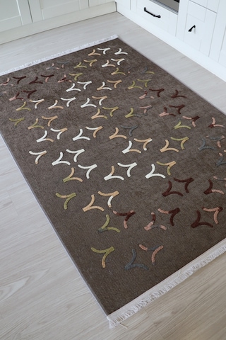 Arte Nakışlıyeşil Kilim Dekoratif Salon Halısı Yıkanabilir Yeşil
