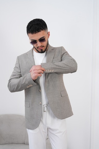 Dupont Classics Dupont Slim Fit Mono Yaka 6 Drop Çift Yırtmaç Keten Erkek Blazer Ceket - Nefes Alabilir Hafif Ceket Acı Kahverengi