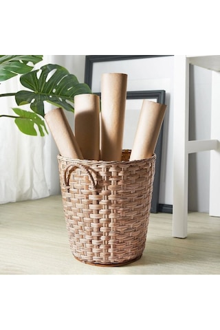 Ikea Vaxthus El Yapımı Rattan Saklama Sepeti 35 X 32 Cm Bej