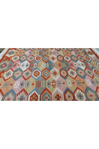 Algelsineve Elmas Desen Kilim El Dokuması Tadında Otantik Görünüm Çok Renkli