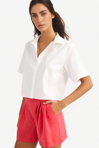 Defacto Regular Fit Poplin Kısa Kollu Beyaz Gömlek F8580ax25smwt34 Beyaz