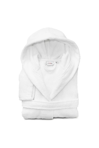 Unisex Genç Beyaz Pamuklu Bornoz Beyaz