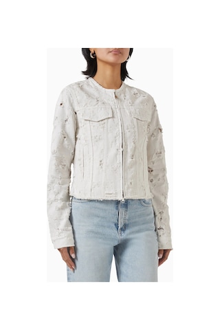Haikure Jena Destroyed Denim Ceket, Bej Şık Ve Modern Sokak Stili Krem