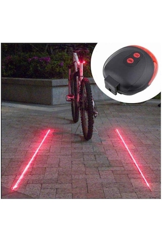 Arka Stop Lazer 5 Led Li - 3 Fonksiyonlu Pil Dahil Jy-1l Siyah - Kırmızı