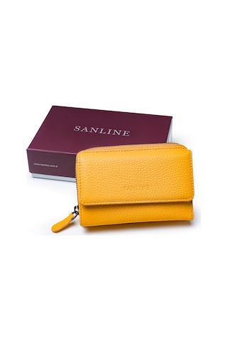 Sanline Sanlıne 2754 Hakiki Deri Kadın Cüzdan - Sarı