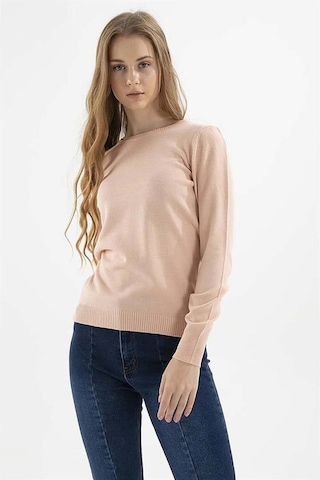 Fashion Friends Kadın Bisiklet Yaka Kazak 23k0245k1 Pudra