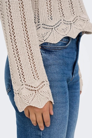 Only Kadın Regular Fit V Yaka Bej Örme Kazak - 15339529 Bej