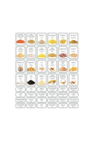 Meleni Home 48'li Çeyiz Seti Bonny Etiketli Kavanoz Seti Kare Erzak Saklama Kabı Kahvaltılık Baharatlık Çerezlik