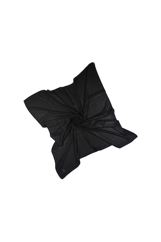 Mısırlı Eşarpları Queen Krep Simli Kadın Eşarp 110x110 Cm - Siyah