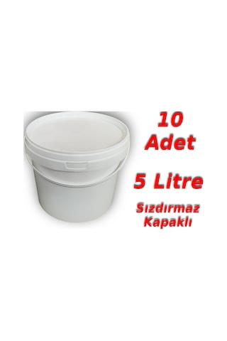 Decotone 5 L Plastik Kapaklı Kova Hobi Boya Gıda Yoğurt Kovası - 10 Adet Beyaz Decotone 5 L Plastik Kapaklı Kova Hobi Boya Gıda Yoğurt Kovası - 10 Adet Beyaz