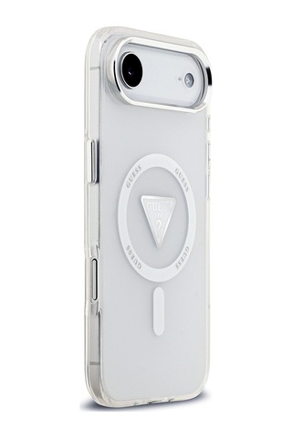 Apple Uyumlu iPhone 17 Air Kılıf Guess Lisanslı M-safeli Iml Baskılı Üçgen Logolu Metal Kamera Çerçeveli Şeffaf Şeffaf