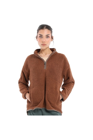 Sportive Sherpa Kadın Bej Günlük Stil Polar 24kk018-oat Bej