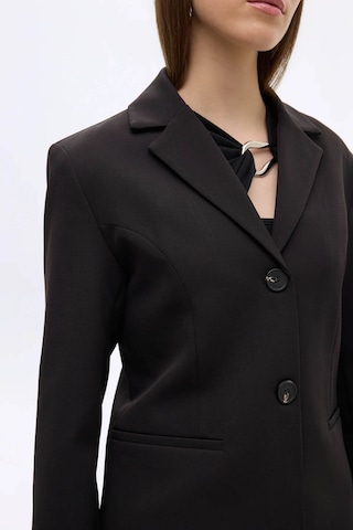 Quzu Çift Düğmeli Dikiş Detaylı Siyah Kadın Blazer Ceket Ckt00882 Siyah