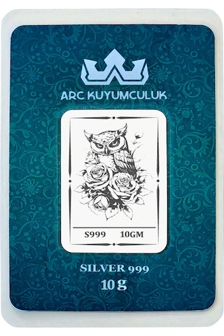 999 Ayar Gümüş İle Üretilmiş Baykuş Temalı Hediyeye Özel 10 Gram Gümüş Külçesi-733