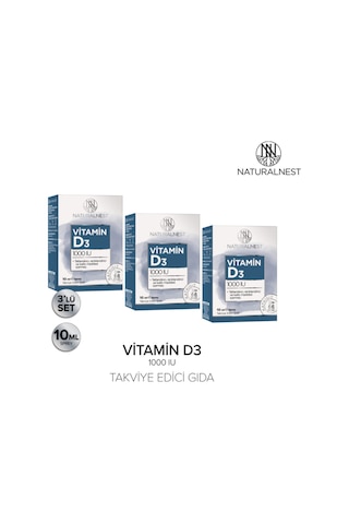 NaturalNest Vitamin D3 1000 IU 10ml Sprey 3 Kutu