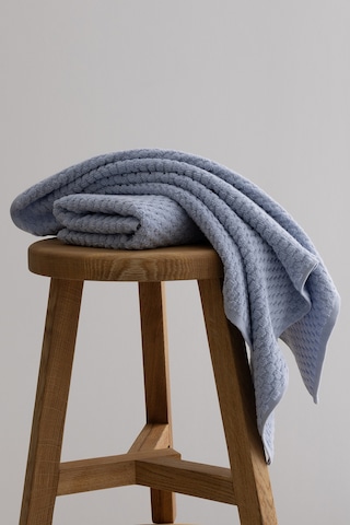 Ivory Mavi Kabartma Dokulu Mikro Fiber %100 Pamuk 2li El Yüz Havl Mavi