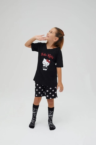 Hello Kitty Kız Çocuk Kollu Şortlu Pamuklu Pijama Takımı Renklı