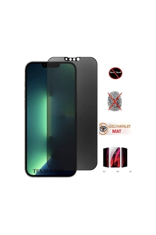 Apple Uyumlu iPhone 13 Mini Mat Hayalet Ekran Gizli Privacy Tam Kırılmaz Cam Seramik Nano Ekran Koruyucu