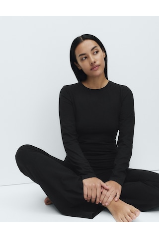 Marks & Spencer Pamuklu Uzun Kollu Pijama Üstü T37003690T Siyah