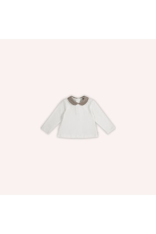Panço Kız Çocuk Bebe Yakalı T-shirt Gül Kurusu 2421gb05009-4974 001