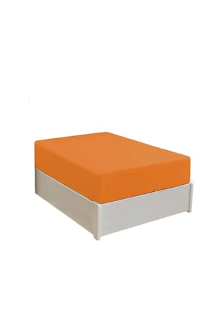 Altın Karma Jersey Penye Pamuklu 180x200 Cm Çift Kişilik Lastikli Çarşaf Turuçu Turuncu