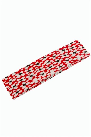 Çiçek Desenli Saç Bandı 6 Cm Çok Renkli