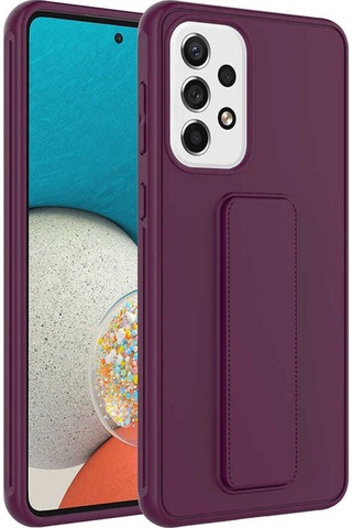 Samsung Uyumlu Galaxy A73 Kılıf Zore Qstand Kapak Mürdüm