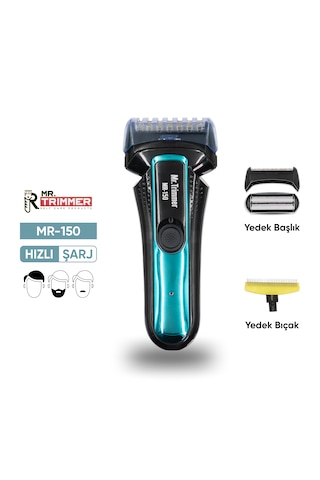Şarjlı Yedek Başlıklı Sakal Tıraş Makinesi Erkek Kişisel Bakım Mr-150 1.5 Saat
