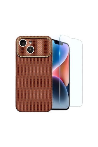 Nihcase Apple iPhone Uyumlu 14 Kılıf M-safe Şarj Özellikli Paris Zerre Sert Pc Kapak + Ekran Koruyucu