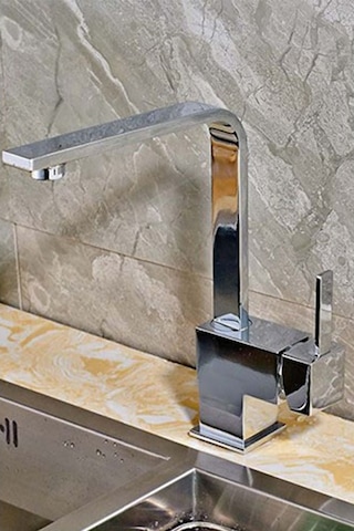 Hms Mix Kuğu Kare Mutfak Eviye Bataryası Sıcak Soğuk Su Çıkışlı