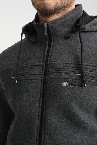Shooter Sportswear Shooter Kışlık Erkek Eşofman Takımı İçi Şardonlu Kapüşonlu Regular Kalıp Açık Antrasit