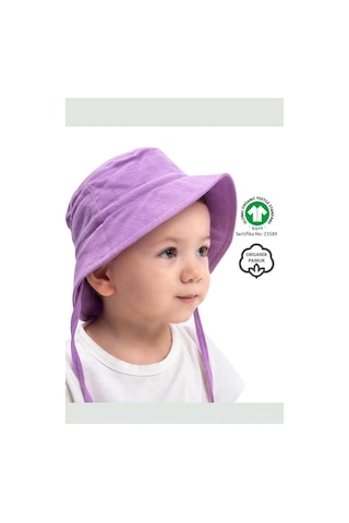 Organik Pamuk Müslin Bebek Şapkası - Leylak