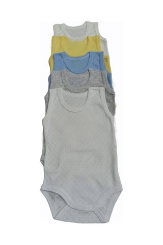 Özdemirlitekstil Jakarlı Klimalı Askılı Çıtçıtlı Badi Bebek(5 Li Paket) Beyaz