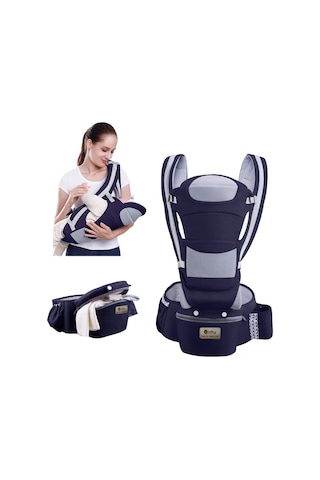 Vkemall Dokuma Kumaş Mavi Bebek Taşıma Bel Sandalyesi - Dört Mevsim Kullanıma Uygun, Güvenli Ve Fonksiyonel Anne-bebek Aletleri