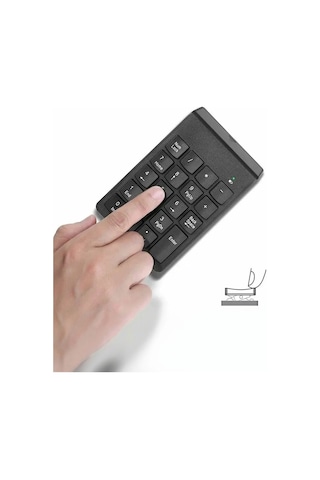 Thentech Kablosuz Bağlantılı Numaratik Klavye Ufak Kullanışlı Kablosuz Laptop Dizüstü Bilgisayar İçin Klavye Siyah