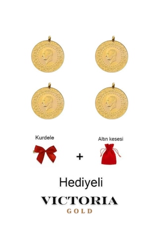 Vıctorıa Gold 4 Adet Tam Altın -hediyeli Eski Tarihli Kulplu 22 Ayar