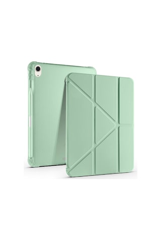 Apple İpad Air 10.9'' 2022/2020 Uyumlu Üçgen Katlanabilir Kalem Şarj Bölmeli Standlı Kılıf Kapaklı Kılıf