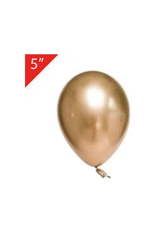 Gold Krom Balon 10 Adet Küçük Boy 5 Inç Gold